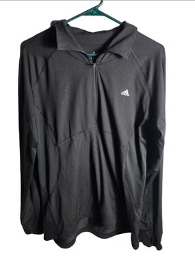 Women's Adidas Climalite Quarter-Zip Sweatshirt Black XL Athletic Workout